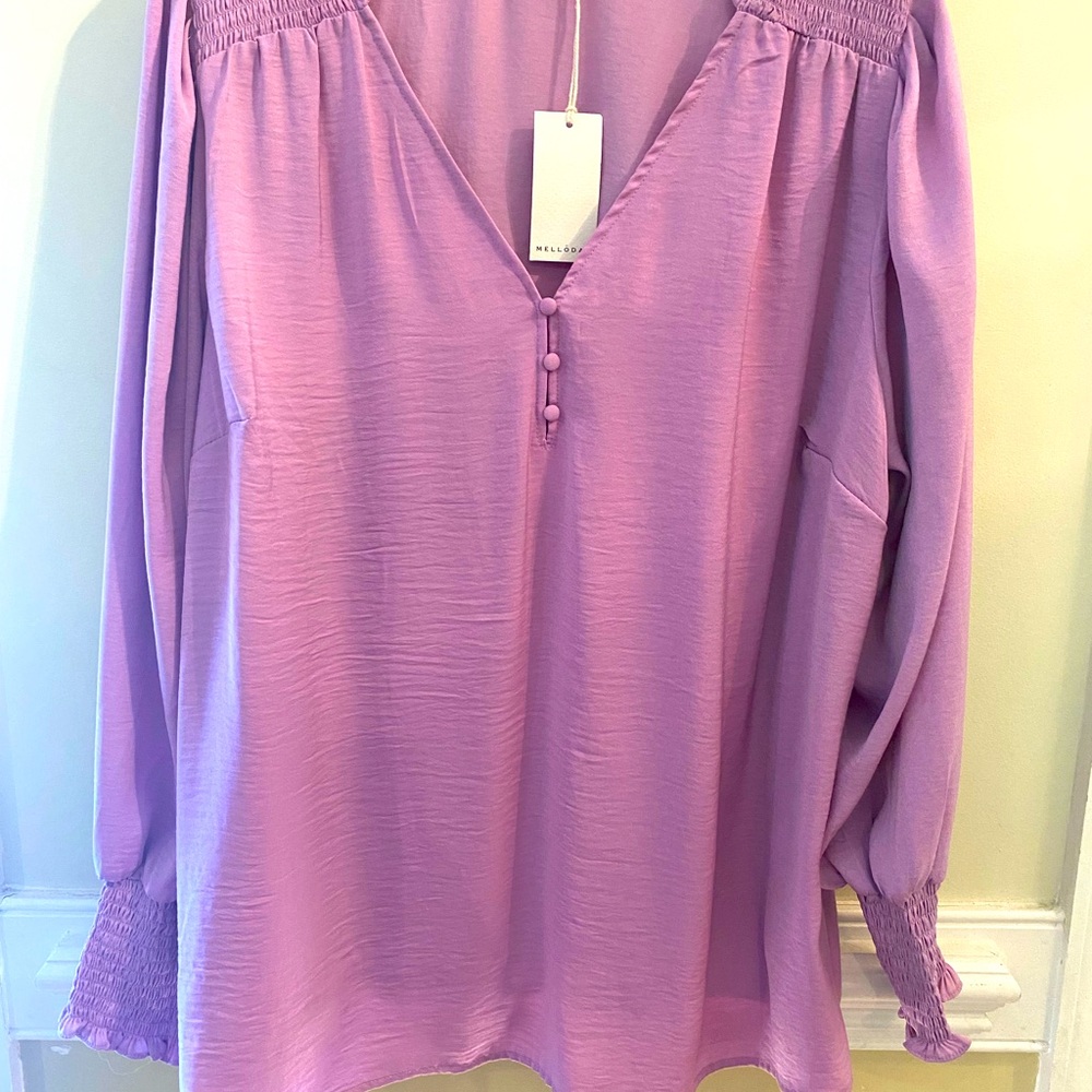 MELLODAY Perfect Lavender Blouse Plus Size